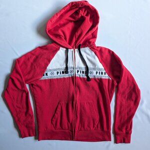 PINK Victoria's Secret hoodie Red Black White zip Small